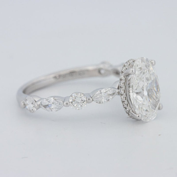 2 CT Oval Cut Under - Halo Pavé Solitaire (LG) - ZIZOV DIAMONDS