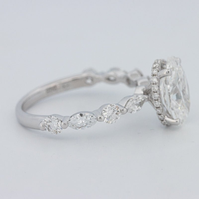 2 CT Oval Cut Under - Halo Pavé Solitaire (LG) - ZIZOV DIAMONDS