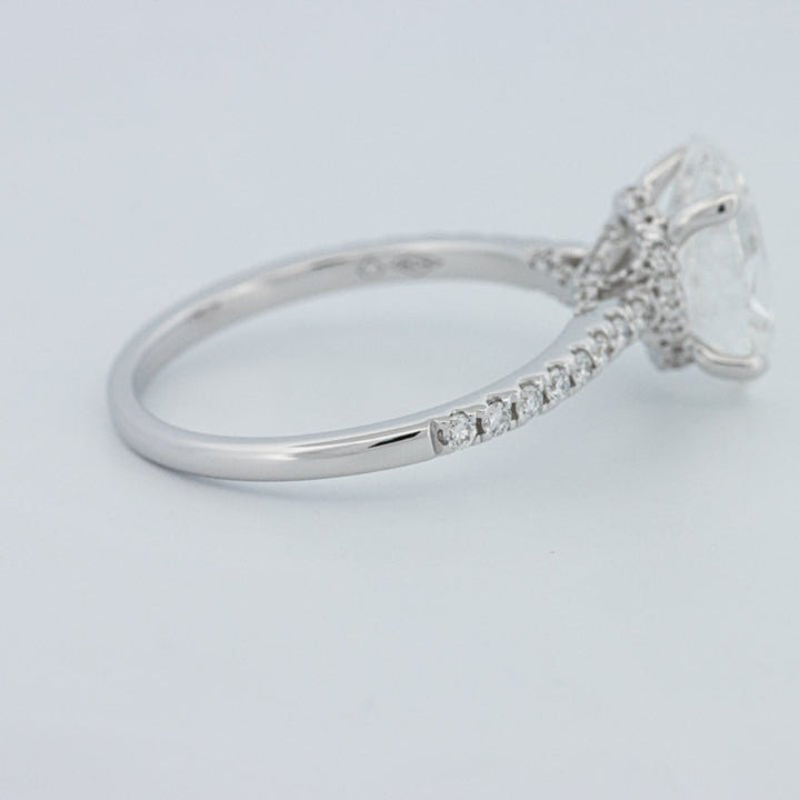 2 CT Oval Cut Under - Halo Pavé Solitaire (LG) - ZIZOV DIAMONDS