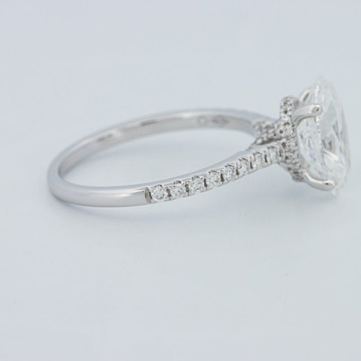 2 CT Oval Cut Under - Halo Pavé Solitaire (LG) - ZIZOV DIAMONDS
