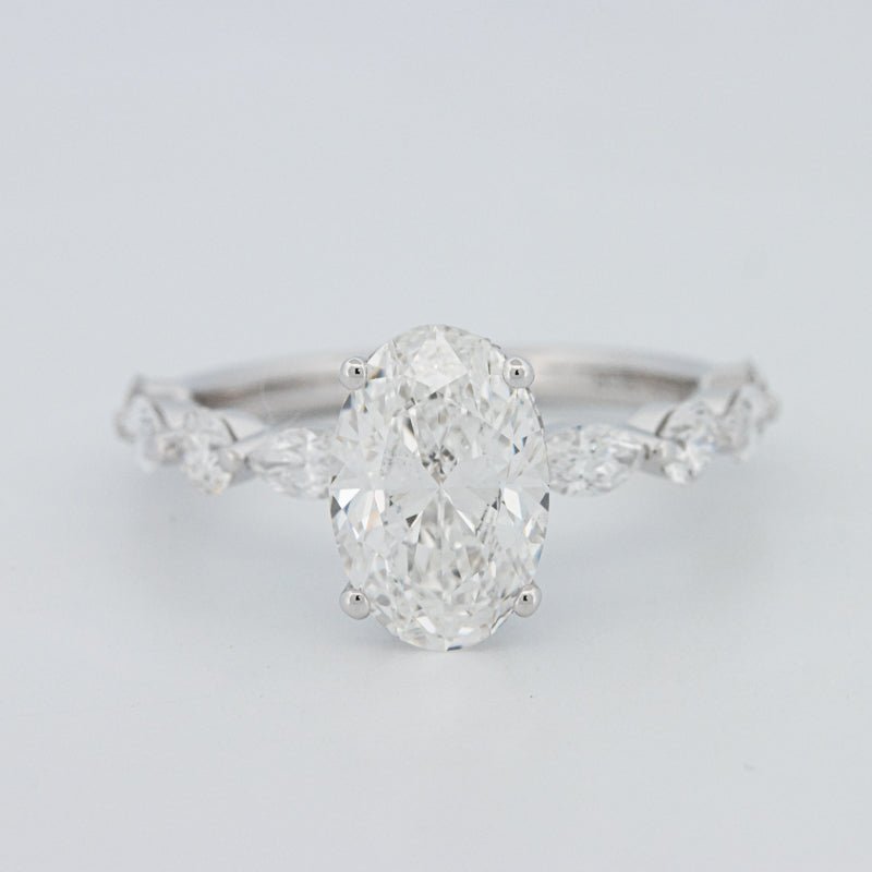 2 CT Oval Cut Under - Halo Pavé Solitaire (LG) - ZIZOV DIAMONDS