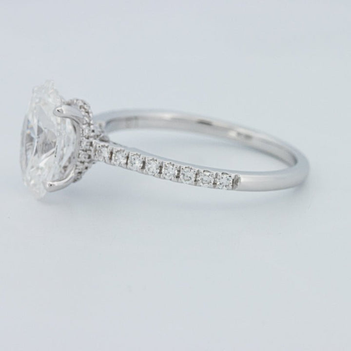 2 CT Oval Cut Under - Halo Pavé Solitaire (LG) - ZIZOV DIAMONDS