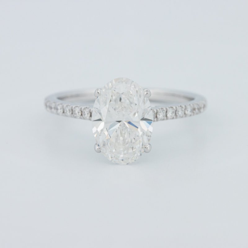 2 CT Oval Cut Under - Halo Pavé Solitaire (LG) - ZIZOV DIAMONDS