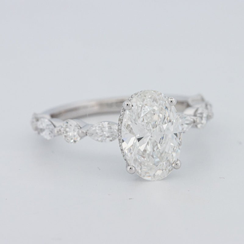2 CT Oval Cut Under - Halo Pavé Solitaire (LG) - ZIZOV DIAMONDS