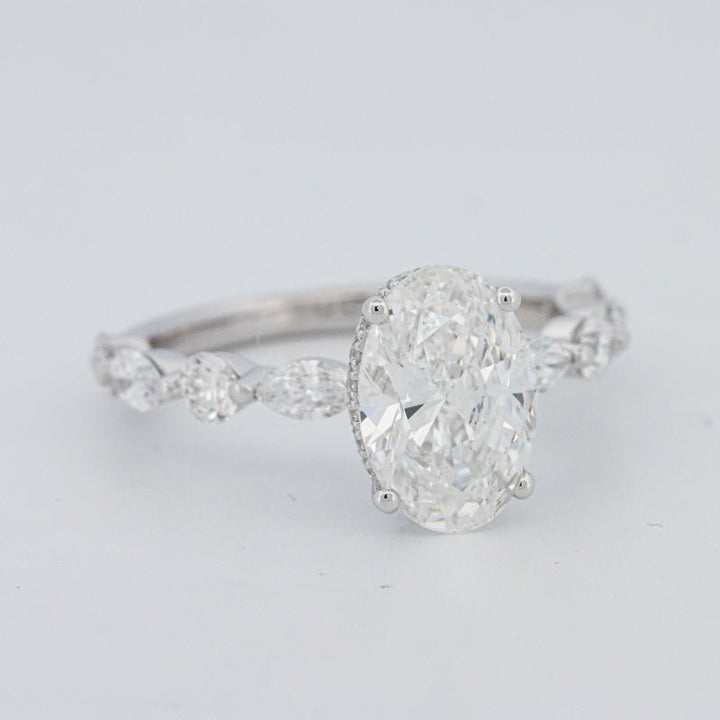 2 CT Oval Cut Under - Halo Pavé Solitaire (LG) - ZIZOV DIAMONDS
