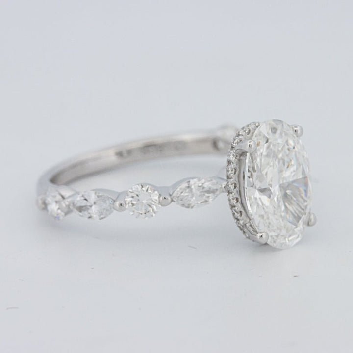 2 CT Oval Cut Under - Halo Pavé Solitaire (LG) - ZIZOV DIAMONDS