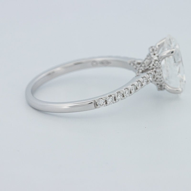 2 CT Oval Cut Under - Halo Pavé Solitaire (LG) - ZIZOV DIAMONDS