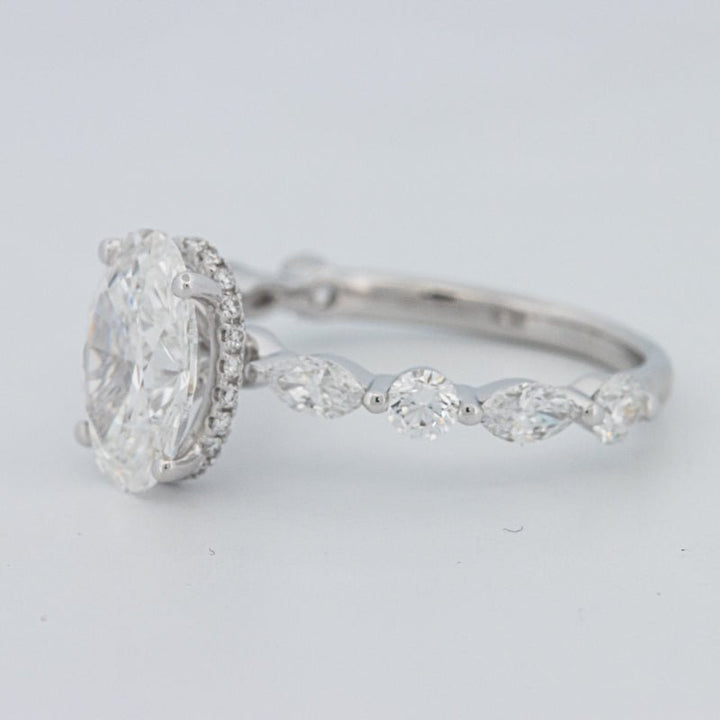 2 CT Oval Cut Under - Halo Pavé Solitaire (LG) - ZIZOV DIAMONDS