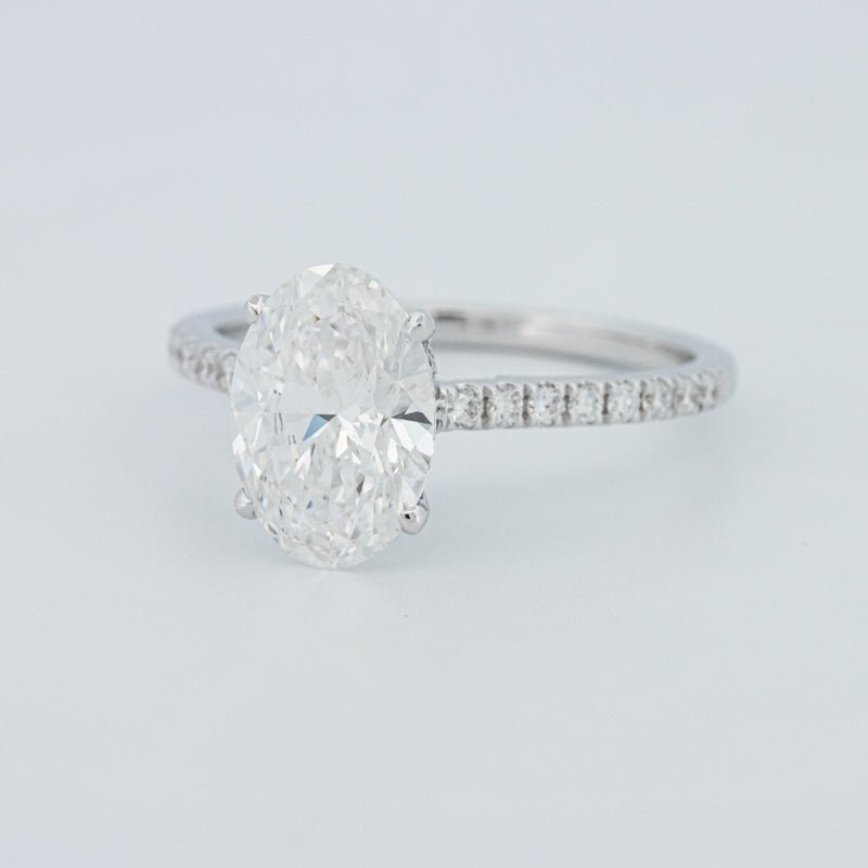 2 CT Oval Cut Under - Halo Pavé Solitaire (LG) - ZIZOV DIAMONDS