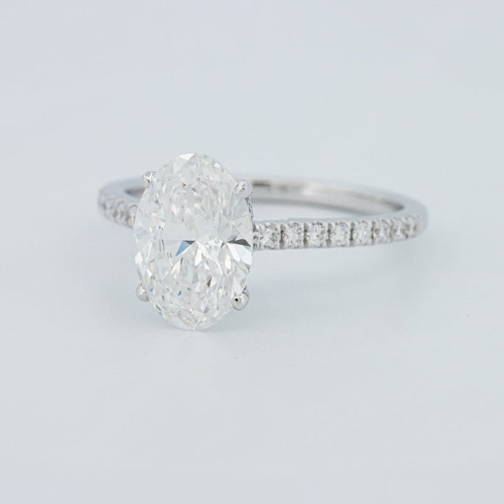 2 CT Oval Cut Under - Halo Pavé Solitaire (LG) - ZIZOV DIAMONDS