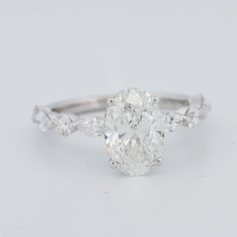 2 CT Oval Cut Under - Halo Pavé Solitaire (LG) - ZIZOV DIAMONDS