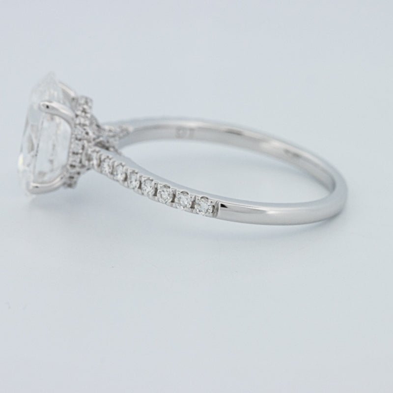 2 CT Oval Cut Under - Halo Pavé Solitaire (LG) - ZIZOV DIAMONDS