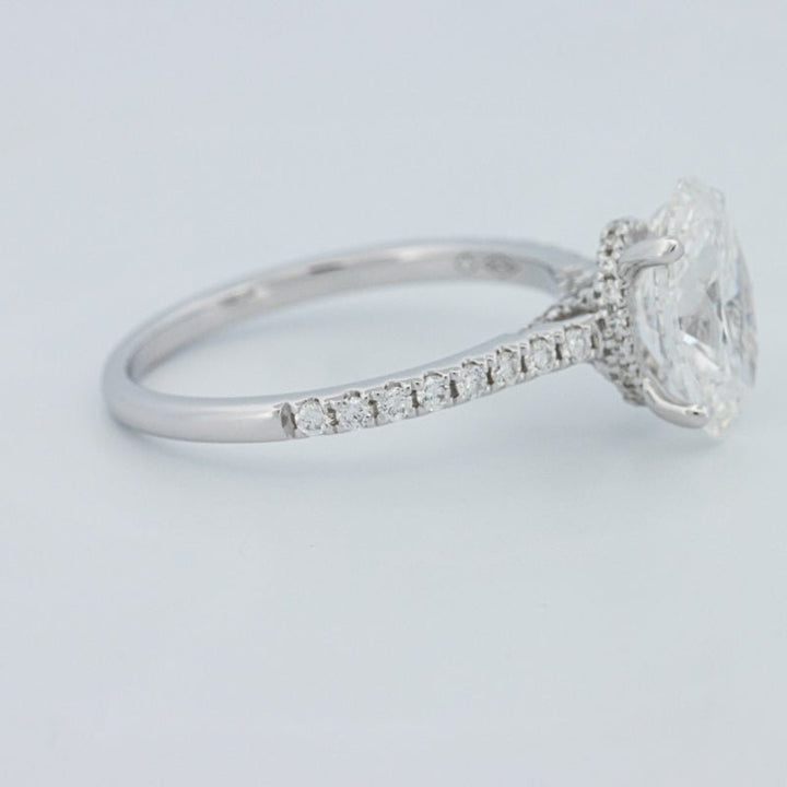 2 CT Oval Cut Under - Halo Pavé Solitaire (LG) - ZIZOV DIAMONDS