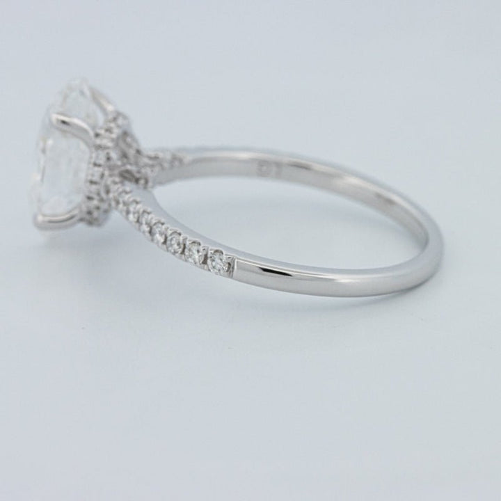 2 CT Oval Cut Under - Halo Pavé Solitaire (LG) - ZIZOV DIAMONDS