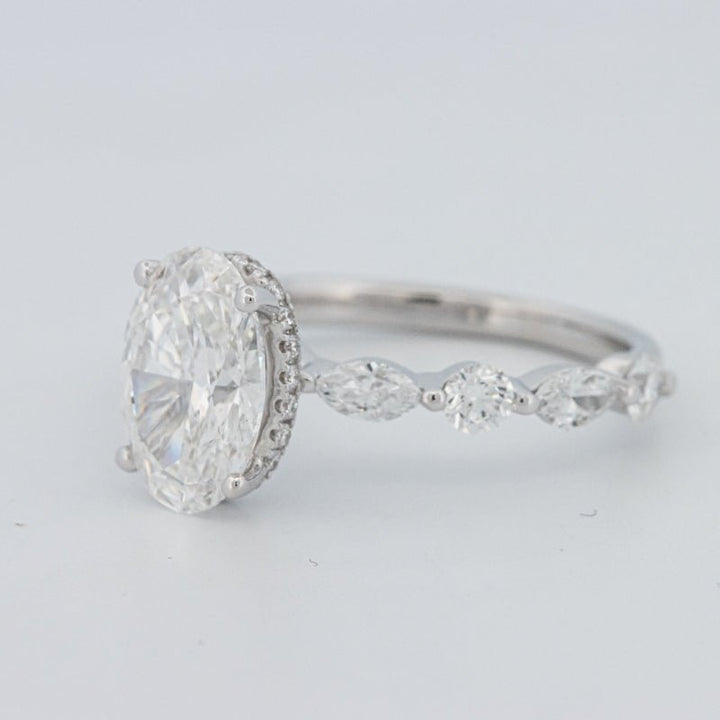 2 CT Oval Cut Under - Halo Pavé Solitaire (LG) - ZIZOV DIAMONDS