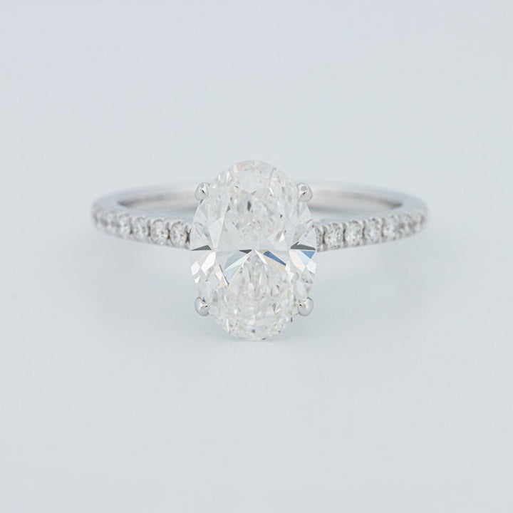 2 CT Oval Cut Under - Halo Pavé Solitaire (LG) - ZIZOV DIAMONDS