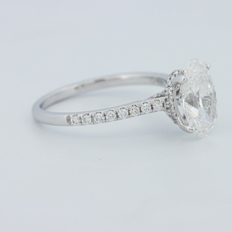 2 CT Oval Cut Under - Halo Pavé Solitaire (LG) - ZIZOV DIAMONDS
