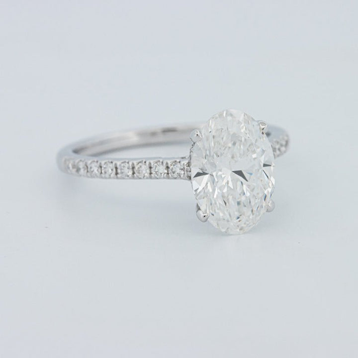 2 CT Oval Cut Under - Halo Pavé Solitaire (LG) - ZIZOV DIAMONDS
