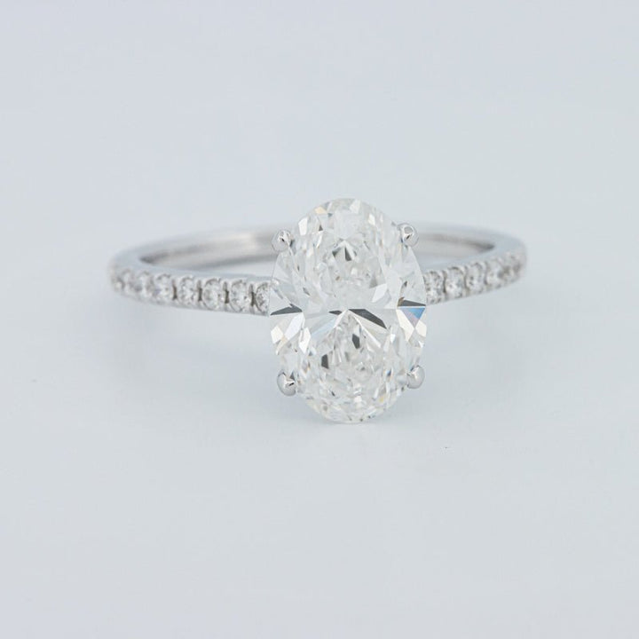 2 CT Oval Cut Under - Halo Pavé Solitaire (LG) - ZIZOV DIAMONDS
