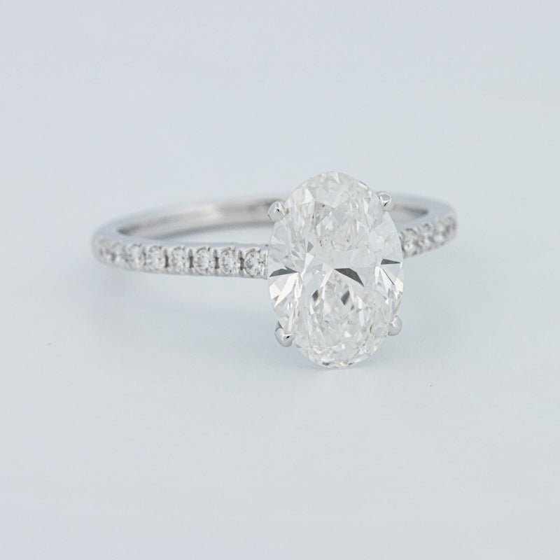 2 CT Oval Cut Under - Halo Pavé Solitaire (LG) - ZIZOV DIAMONDS