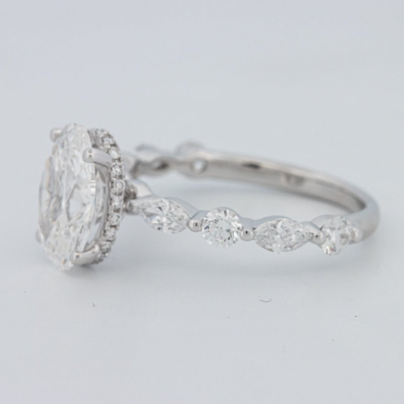 2 CT Oval Cut Under - Halo Pavé Solitaire (LG) - ZIZOV DIAMONDS