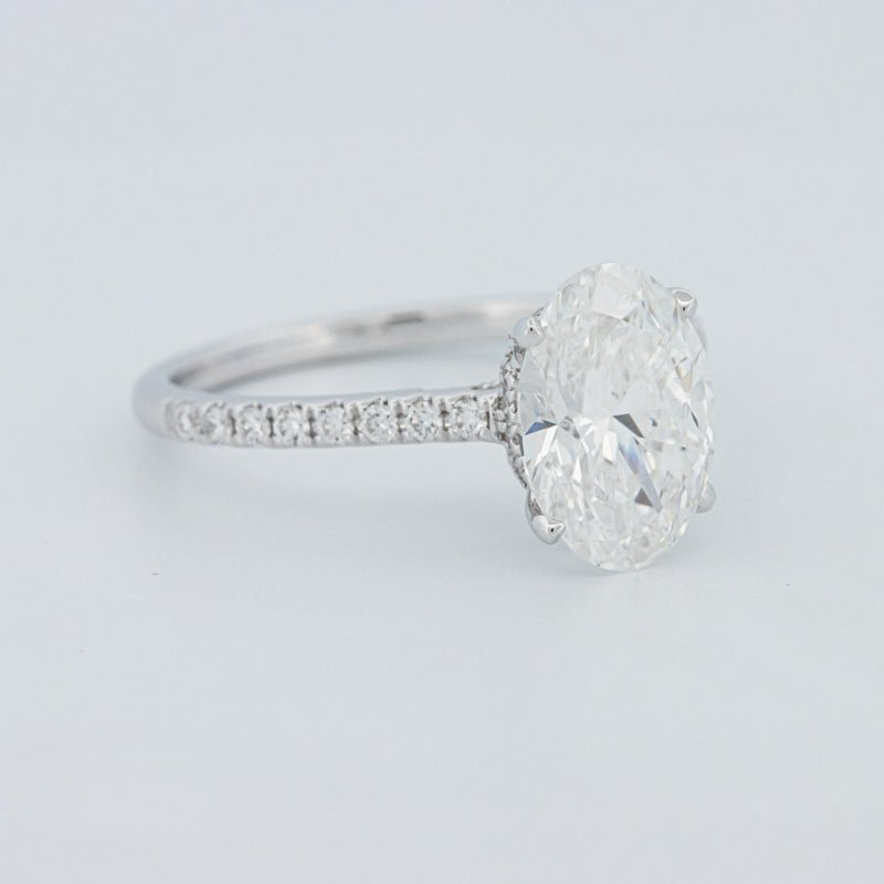 2 CT Oval Cut Under - Halo Pavé Solitaire (LG) - ZIZOV DIAMONDS