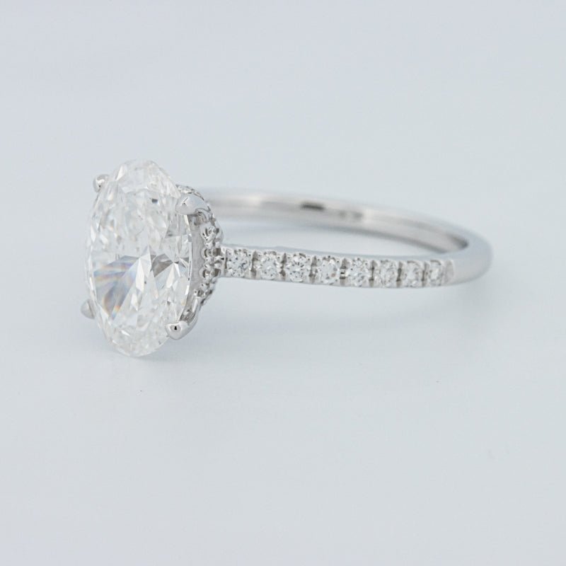 2 CT Oval Cut Under - Halo Pavé Solitaire (LG) - ZIZOV DIAMONDS