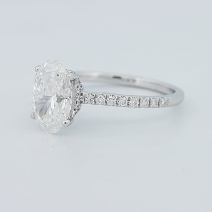 2 CT Oval Cut Under - Halo Pavé Solitaire (LG) - ZIZOV DIAMONDS