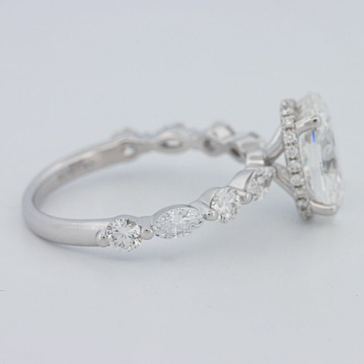 2 CT Oval Cut Under - Halo Pavé Solitaire (LG) - ZIZOV DIAMONDS