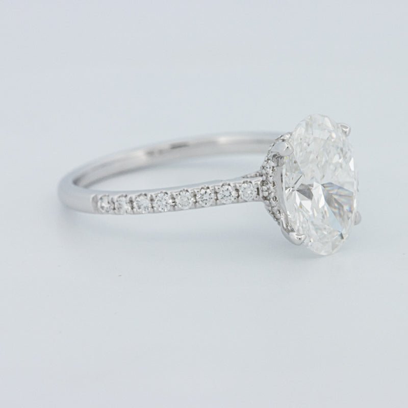 2 CT Oval Cut Under - Halo Pavé Solitaire (LG) - ZIZOV DIAMONDS