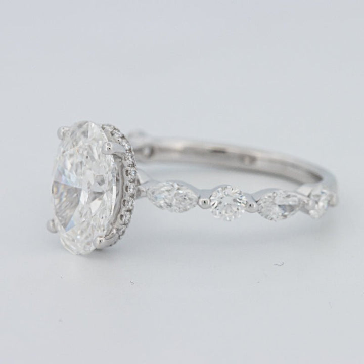 2 CT Oval Cut Under - Halo Pavé Solitaire (LG) - ZIZOV DIAMONDS