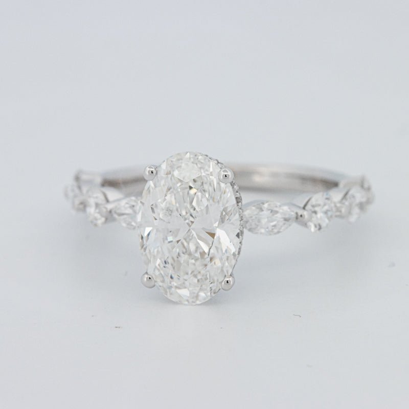 2 CT Oval Cut Under - Halo Pavé Solitaire (LG) - ZIZOV DIAMONDS