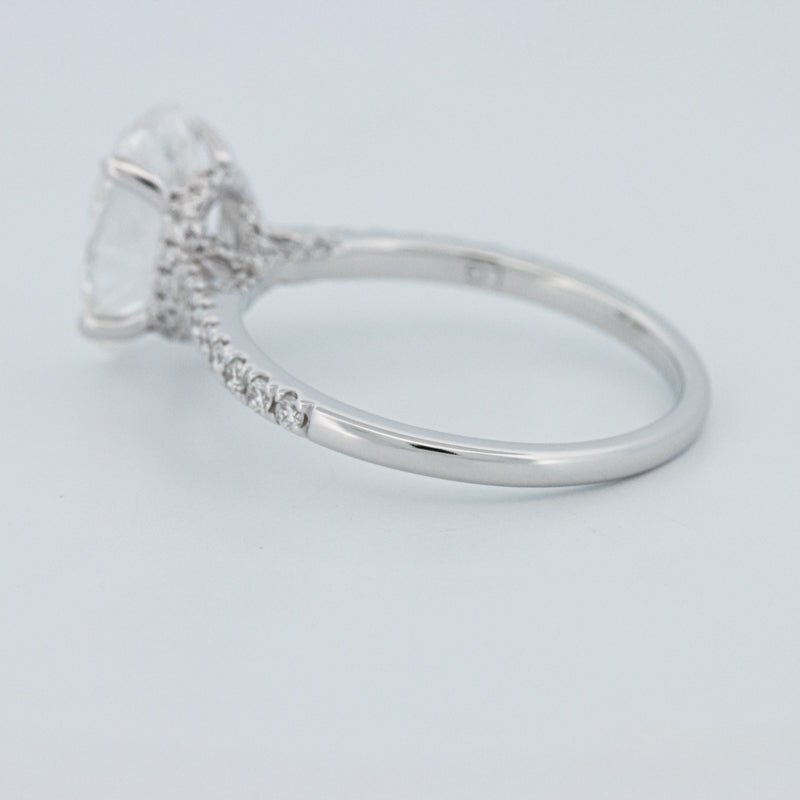2 CT Oval Cut Under - Halo Pavé Solitaire (LG) - ZIZOV DIAMONDS