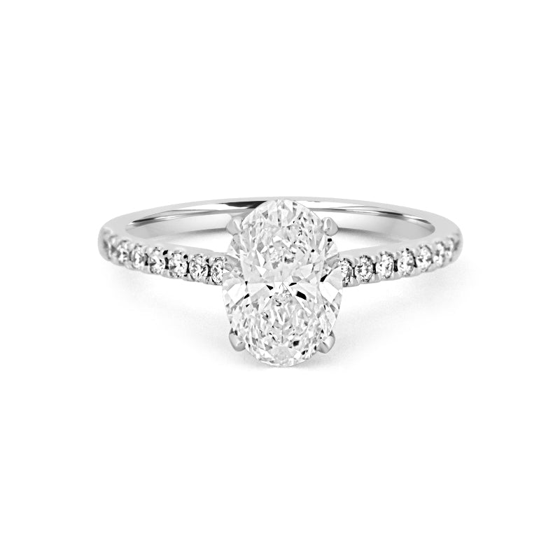 2 CT Oval Cut Under - Halo Pavé Solitaire (LG) - ZIZOV DIAMONDS