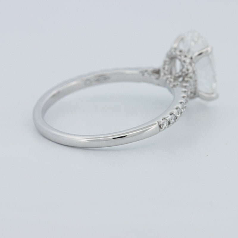 2 CT Oval Cut Under - Halo Pavé Solitaire (LG) - ZIZOV DIAMONDS
