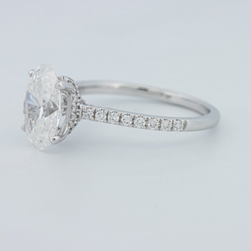 2 CT Oval Cut Under - Halo Pavé Solitaire (LG) - ZIZOV DIAMONDS