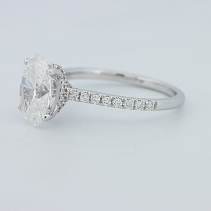 2 CT Oval Cut Under - Halo Pavé Solitaire (LG) - ZIZOV DIAMONDS