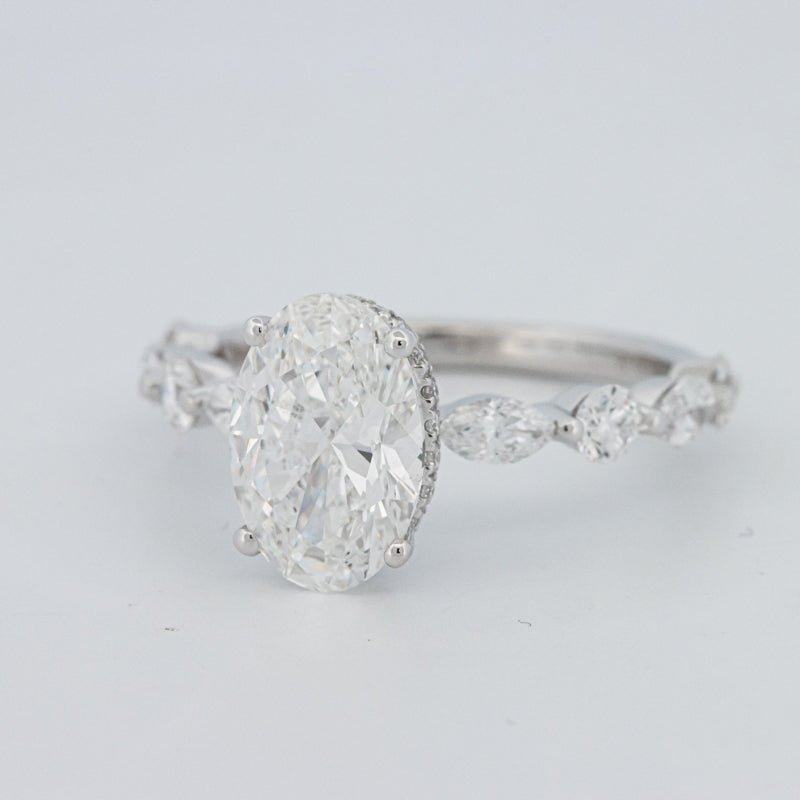 2 CT Oval Cut Under - Halo Pavé Solitaire (LG) - ZIZOV DIAMONDS