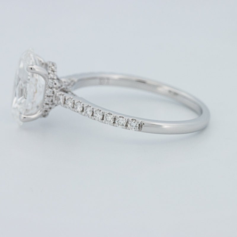 2 CT Oval Cut Under - Halo Pavé Solitaire (LG) - ZIZOV DIAMONDS