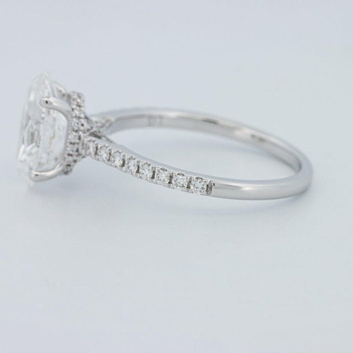2 CT Oval Cut Under - Halo Pavé Solitaire (LG) - ZIZOV DIAMONDS