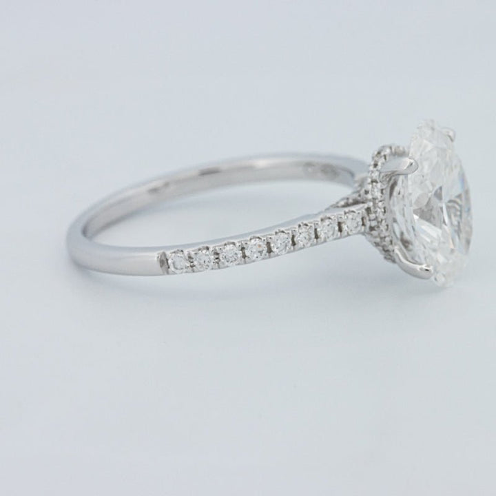 2 CT Oval Cut Under - Halo Pavé Solitaire (LG) - ZIZOV DIAMONDS