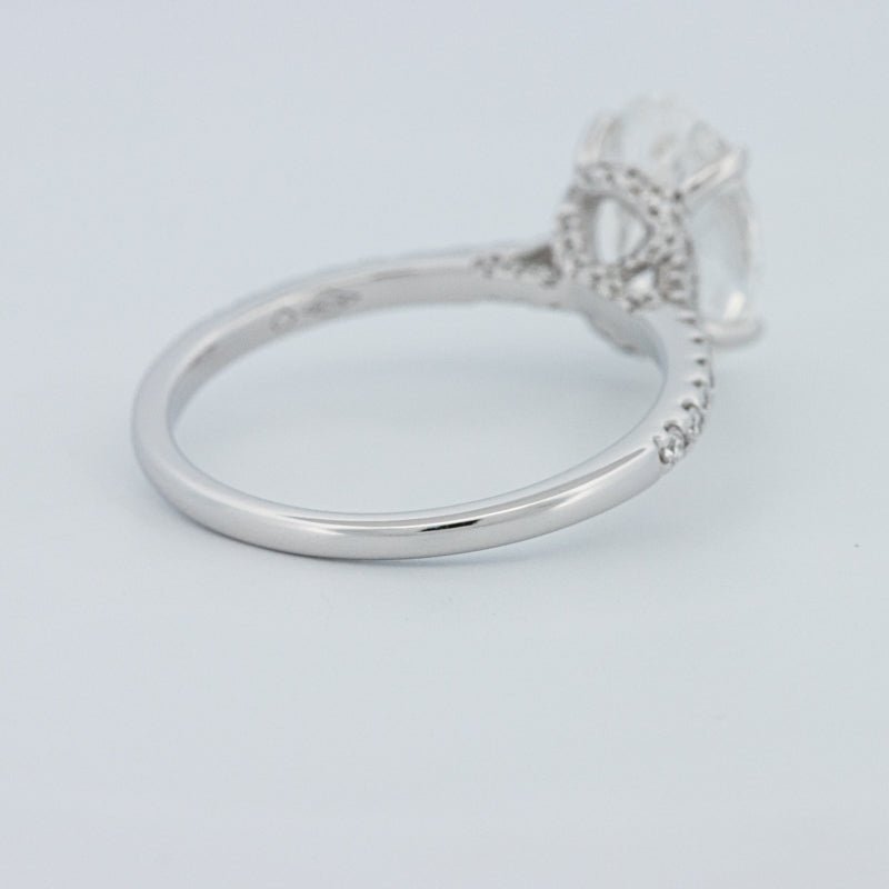 2 CT Oval Cut Under - Halo Pavé Solitaire (LG) - ZIZOV DIAMONDS