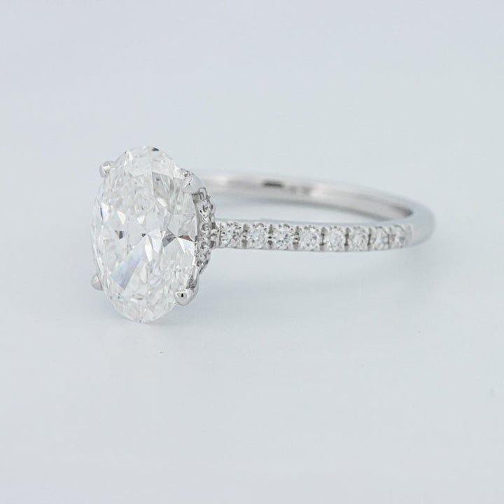 2 CT Oval Cut Under - Halo Pavé Solitaire (LG) - ZIZOV DIAMONDS