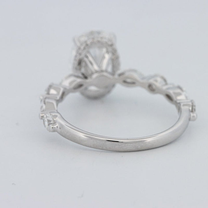 2 CT Oval Cut Under - Halo Pavé Solitaire (LG) - ZIZOV DIAMONDS