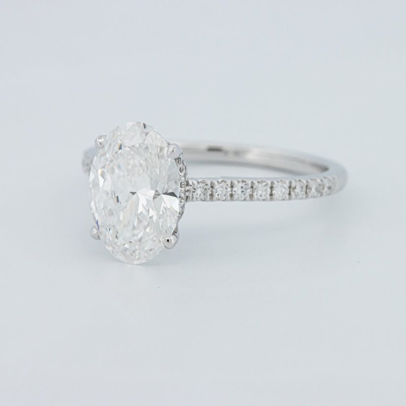 2 CT Oval Cut Under - Halo Pavé Solitaire (LG) - ZIZOV DIAMONDS
