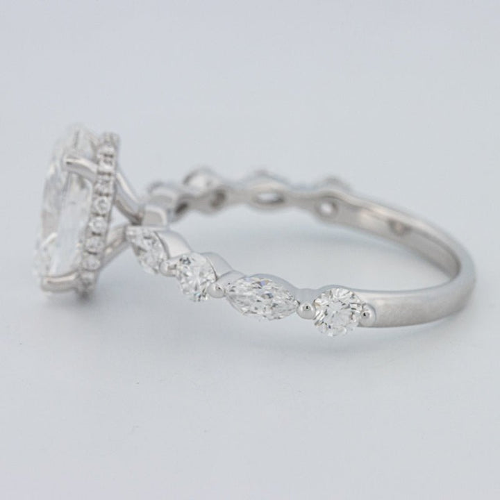 2 CT Oval Cut Under - Halo Pavé Solitaire (LG) - ZIZOV DIAMONDS