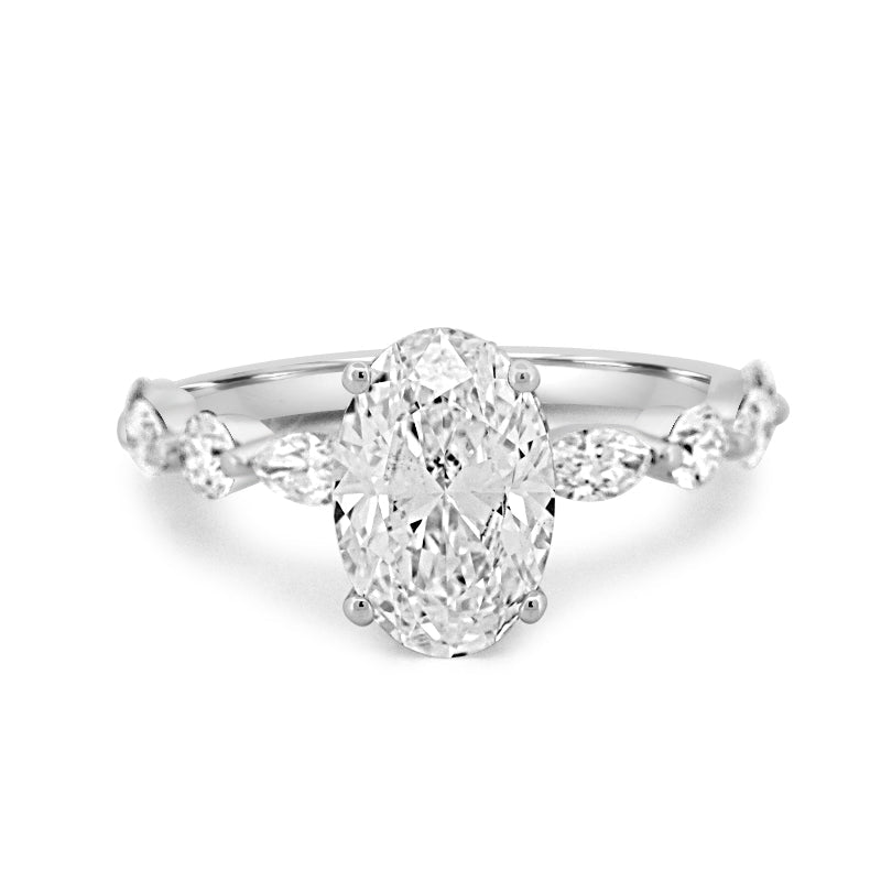 2 CT Oval Cut Under - Halo Pavé Solitaire (LG) - ZIZOV DIAMONDS