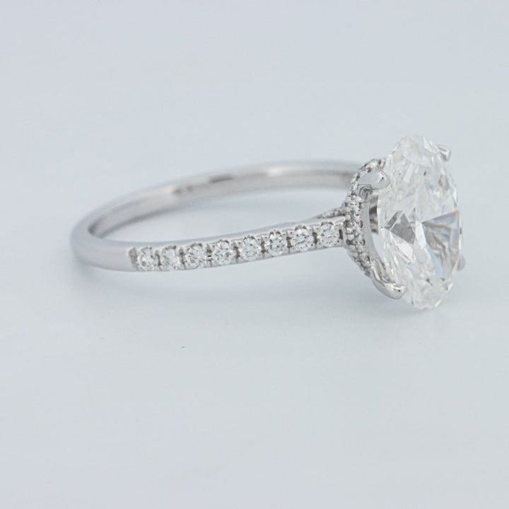 2 CT Oval Cut Under - Halo Pavé Solitaire (LG) - ZIZOV DIAMONDS