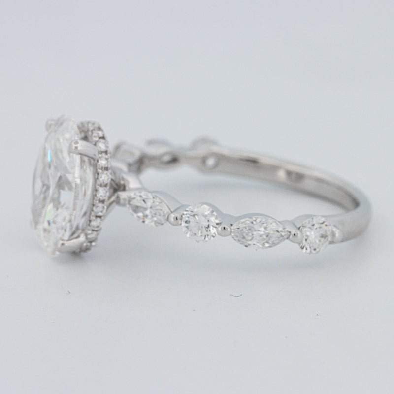 2 CT Oval Cut Under - Halo Pavé Solitaire (LG) - ZIZOV DIAMONDS
