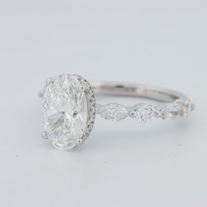2 CT Oval Cut Under - Halo Pavé Solitaire (LG) - ZIZOV DIAMONDS